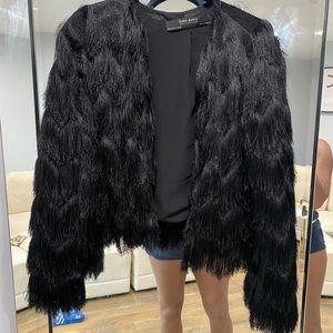 Zara Fringe Blazer Jacket